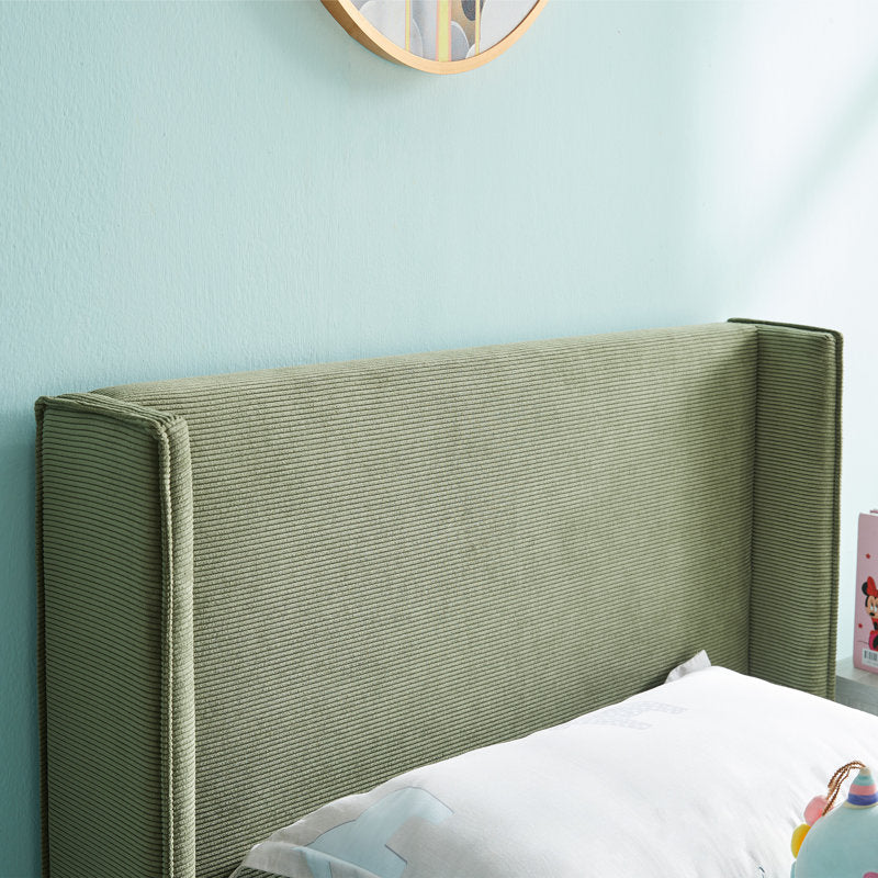 Janine - Queen Corduroy Wingback Bed Upholstered Platform Frame