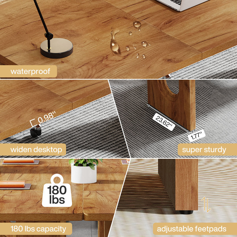 Joonyoung - Modern Wood Executive Desk for Home Office