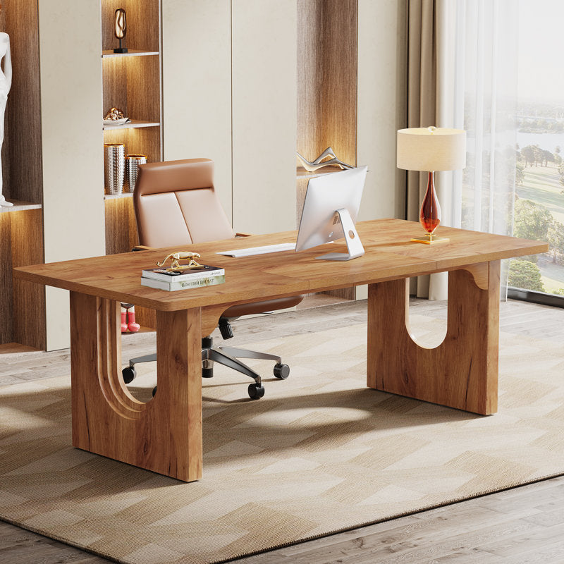 Joonyoung - Modern Wood Executive Desk for Home Office