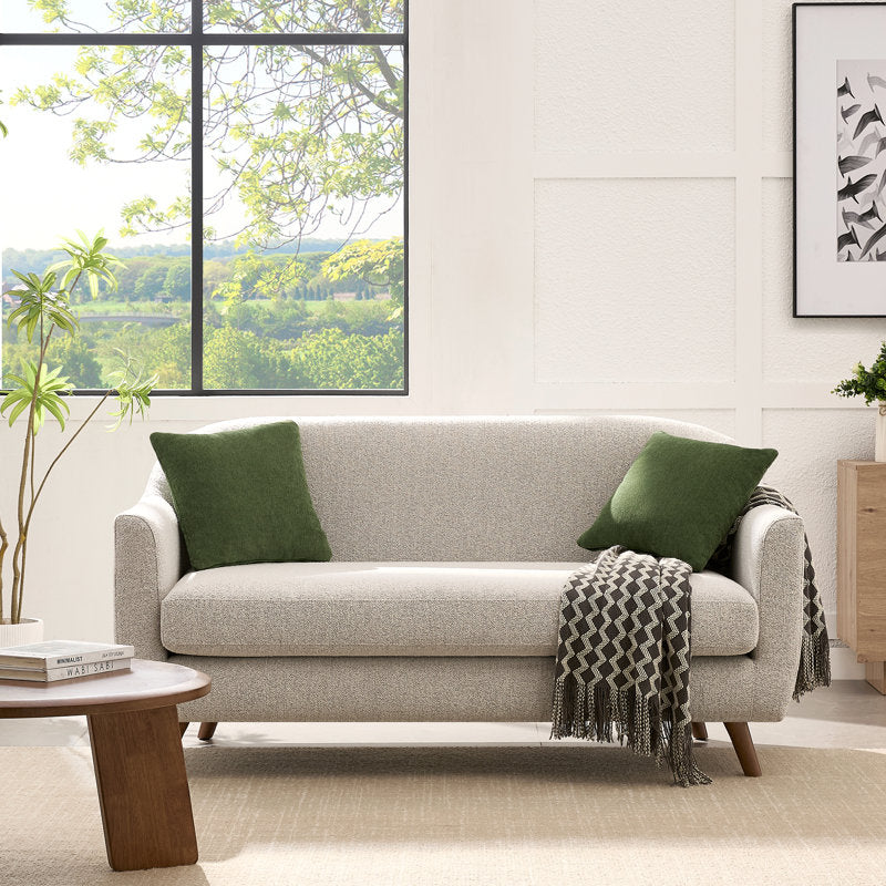 Kaya - 65" Modern Curved Boucle Loveseat Sofa for Living Room