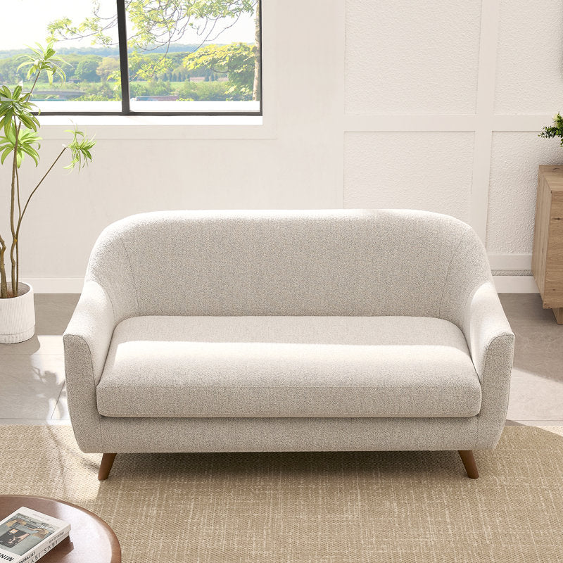 Kaya - 65" Modern Curved Boucle Loveseat Sofa for Living Room