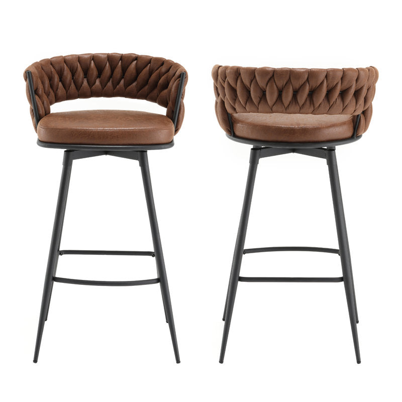 Kymberlynn - Upholstered Swivel Bar Stools Set of 2 Metal Frame