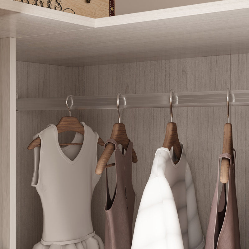 Vertex - L-Shaped Corner Armoire Wood & Frosted Glass Bedroom Storage