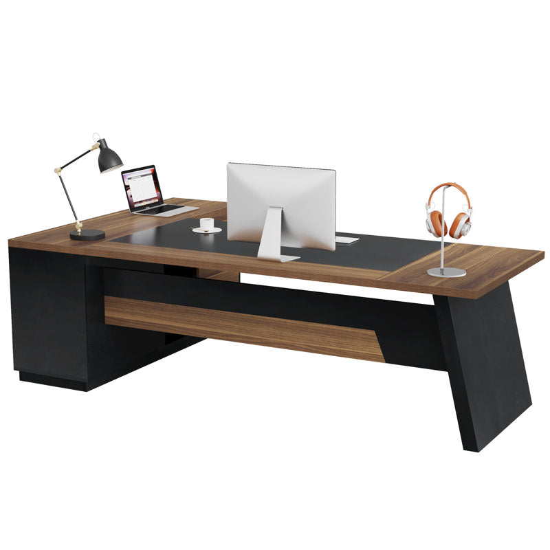 ApexPro - L-Shaped Executive Desk Wood & Metal for Home Office