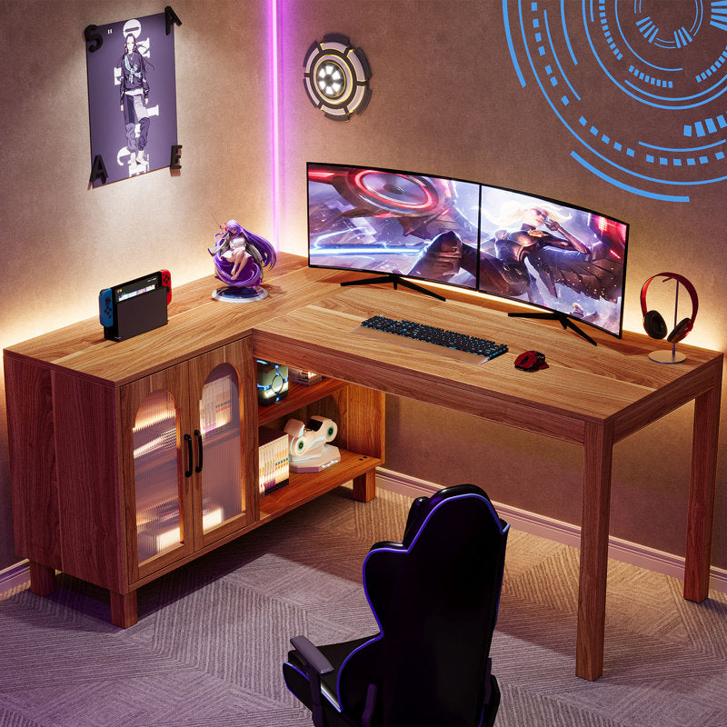 Tribesigns Apex - L-Shaped Desk with Cabinet Modern Wood Home Office
