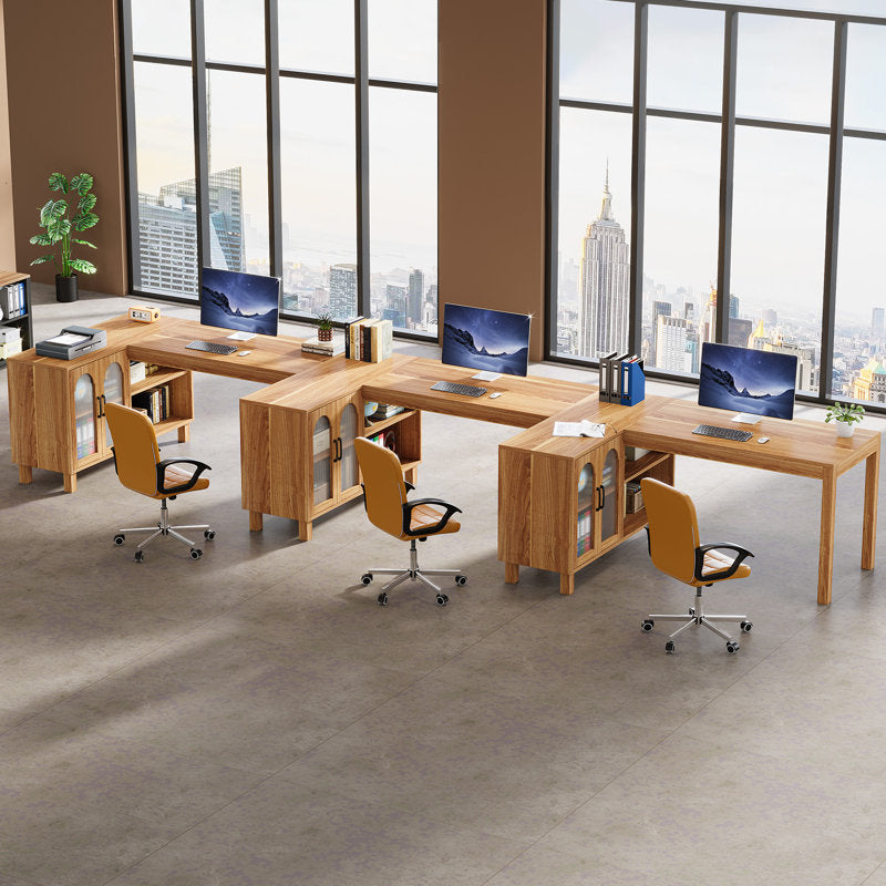 Tribesigns Apex - L-Shaped Desk with Cabinet Modern Wood Home Office