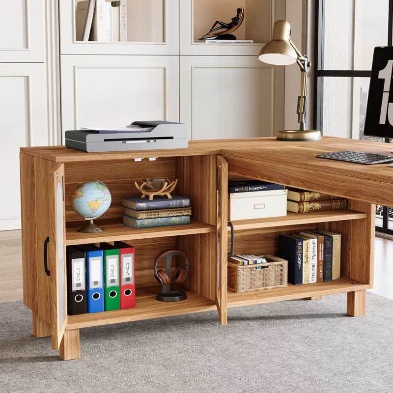 Tribesigns Apex - L-Shaped Desk with Cabinet Modern Wood Home Office