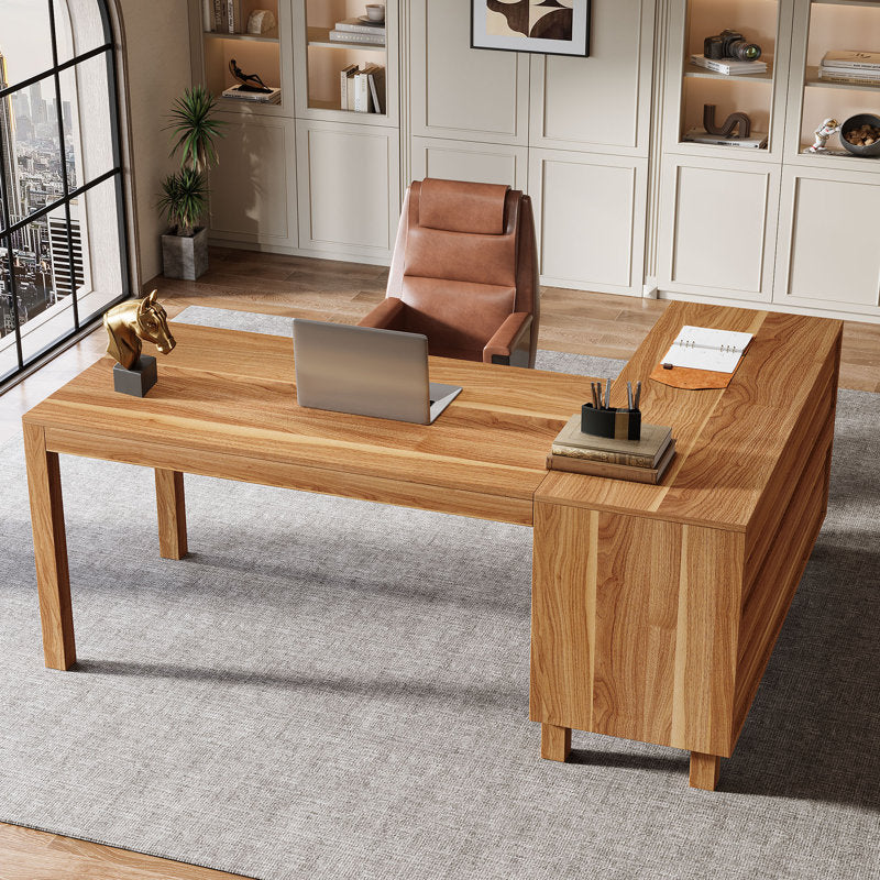 Tribesigns Apex - L-Shaped Desk with Cabinet Modern Wood Home Office