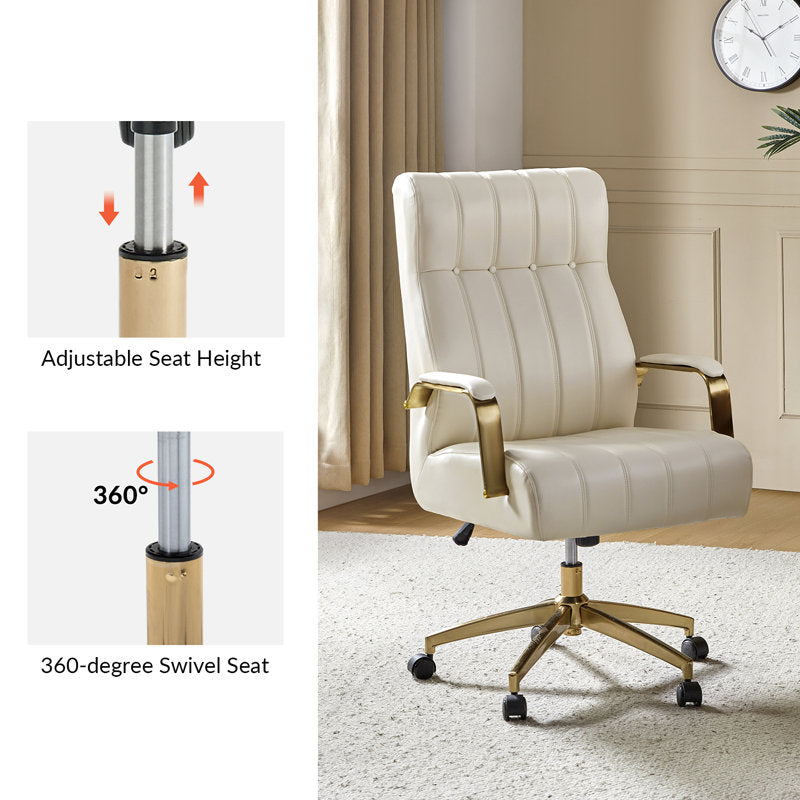 Leipzig - Tufted Faux Leather Executive Chair for Home Office