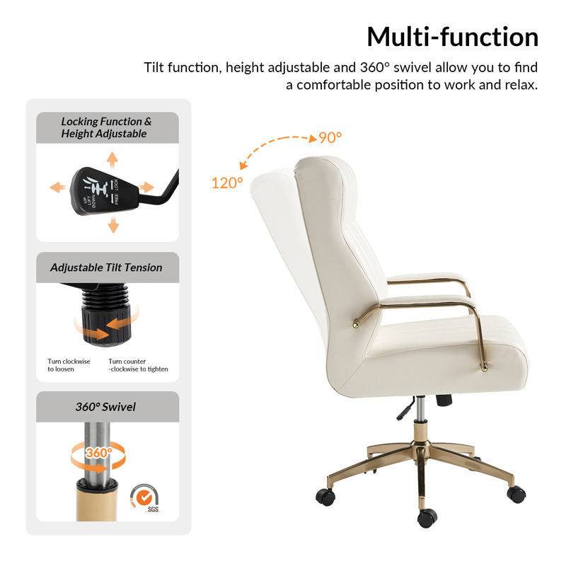 Leipzig - Tufted Faux Leather Executive Chair for Home Office