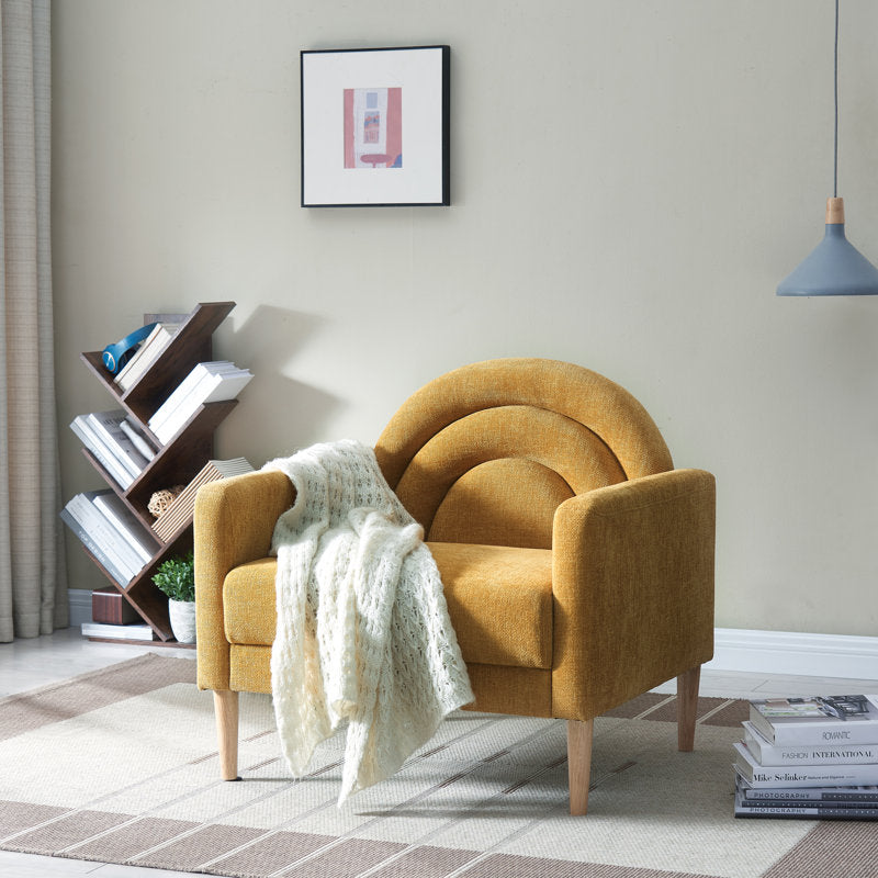 Arc-Luxe - Linen Upholstered Accent Chair for Living Room & Bedroom