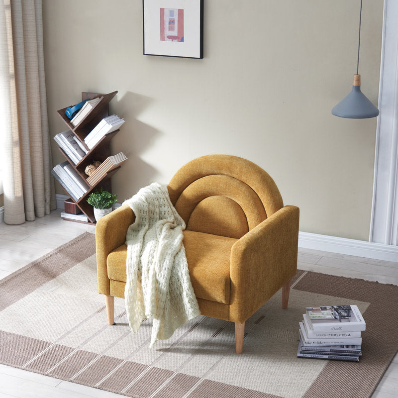 Arc-Luxe - Linen Upholstered Accent Chair for Living Room & Bedroom
