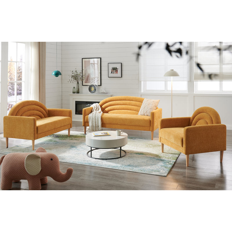 Arc-Luxe - Linen Upholstered Accent Chair for Living Room & Bedroom