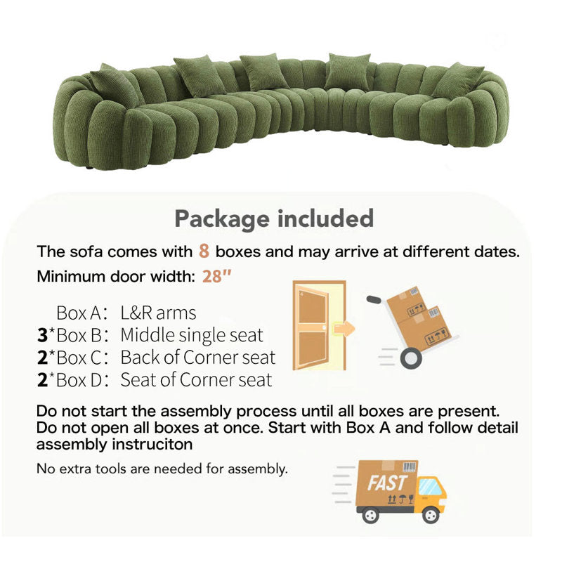 Winnie - Modern Chenille L-Shape Sectional Sofa for Living Room