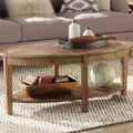 Mahkel - Oval Coffee Table Reclaimed Wood Rustic Industrial Living Room