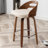 Mahtab - Mid-Century Faux Leather Swivel Bar Stools for Kitchen Island