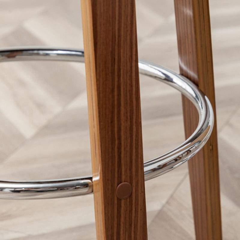 Mahtab - Mid-Century Faux Leather Swivel Bar Stools for Kitchen Island