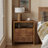 Manish - 2-Drawer Farmhouse Nightstand with USB Charging Station