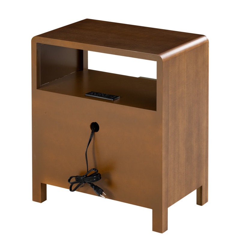 Manish - 2-Drawer Farmhouse Nightstand with USB Charging Station