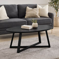 Marvis Savner - Modern Wood Oval Coffee Table for Living Room