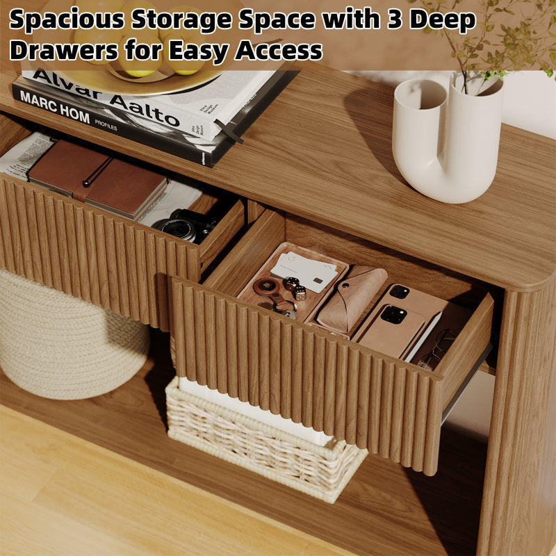 Harlow - Solid Wood Console Table with Drawers for Entryway