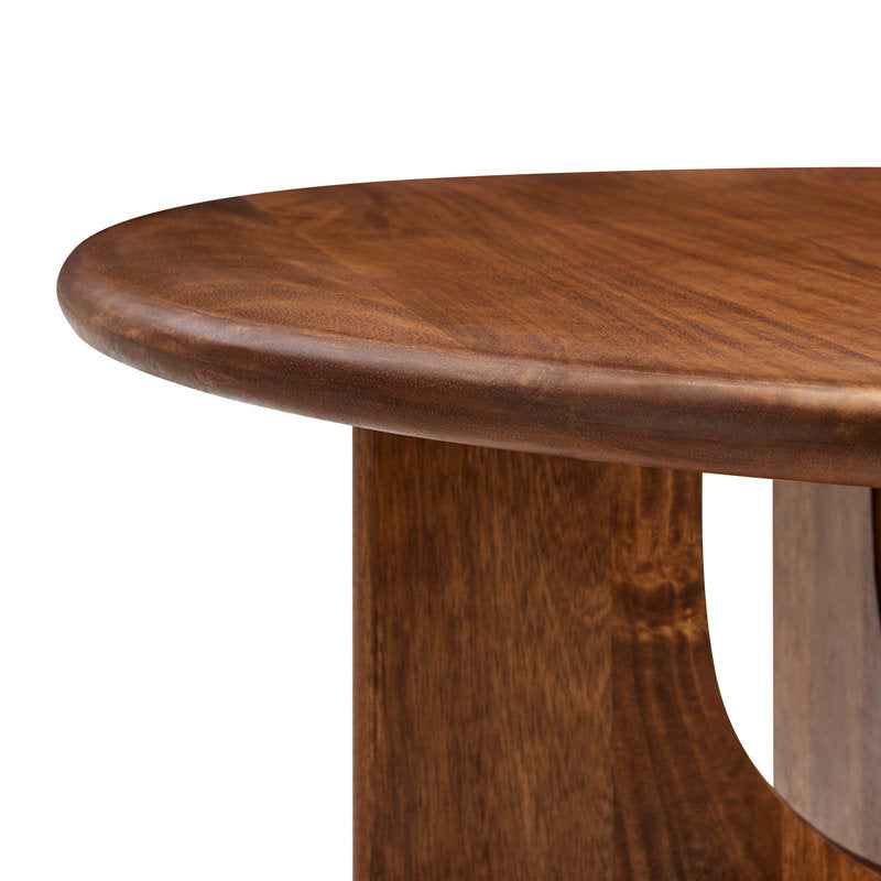 Rivian Round Coffee Table - Mid-Century Solid Mango Wood Center Table