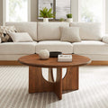 Rivian Round Coffee Table - Mid-Century Solid Mango Wood Center Table