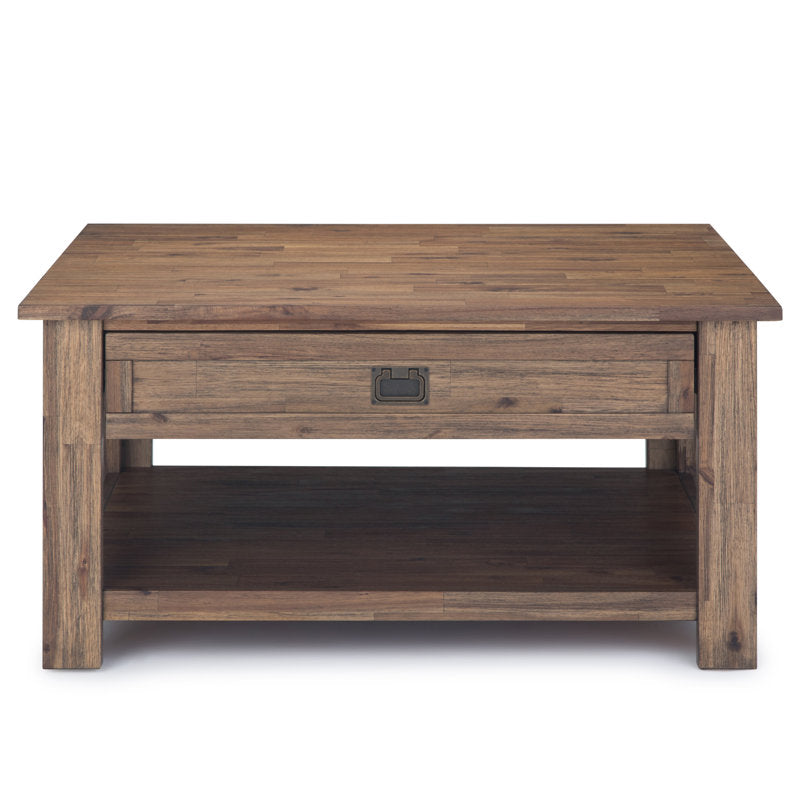 Monroe - Rustic Solid Acacia Wood Coffee Table for Living Room