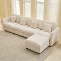 Nicholson - 5-Piece Modular Corduroy Sectional Sofa with Ottoman