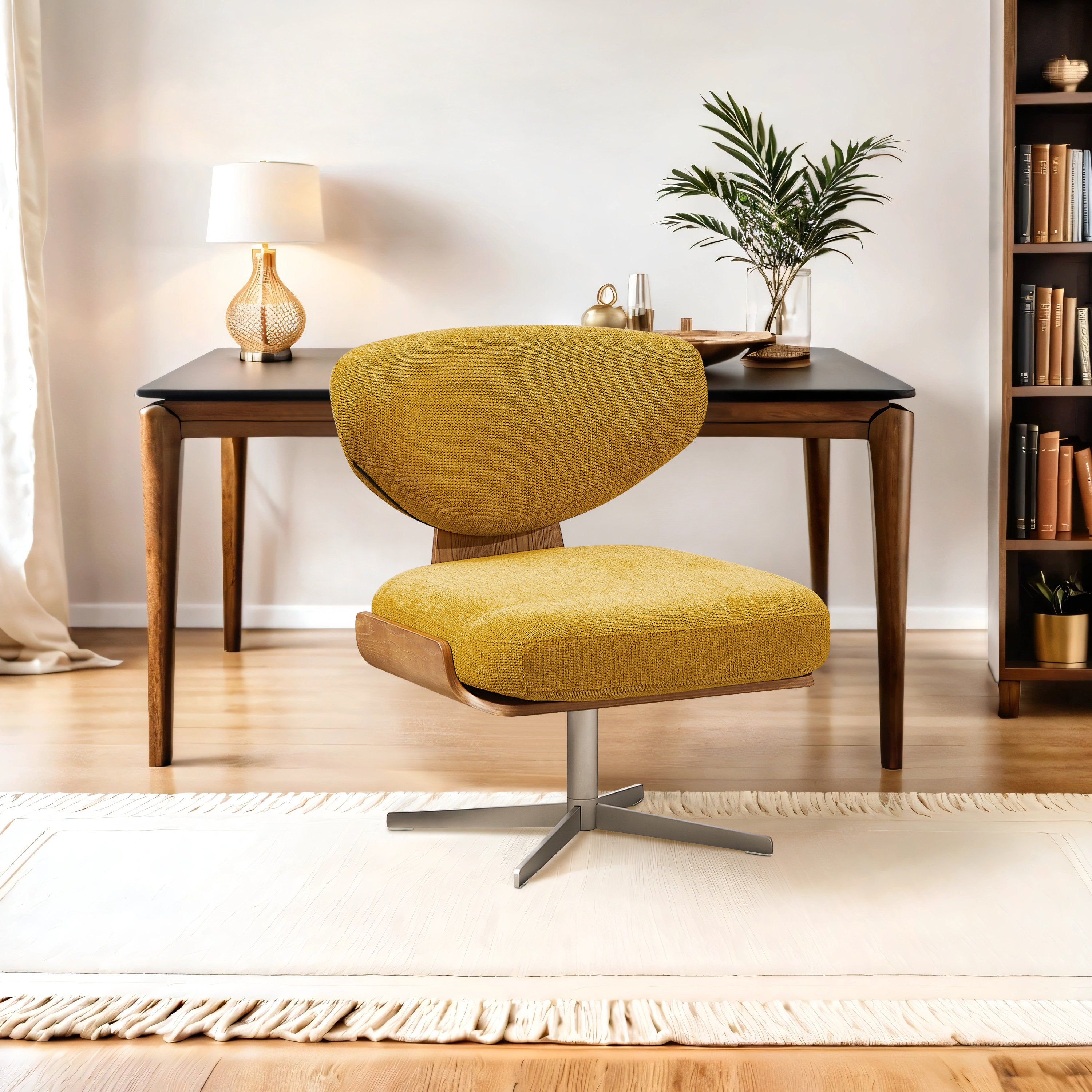 Nohl - Swivel Desk Chair Mid-Century Bentwood Home Office Seating