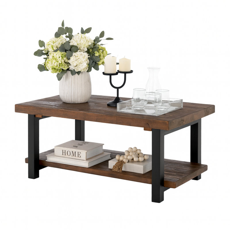 Pomona - 42" Solid Wood Coffee Table Rustic Pine Living Room Center