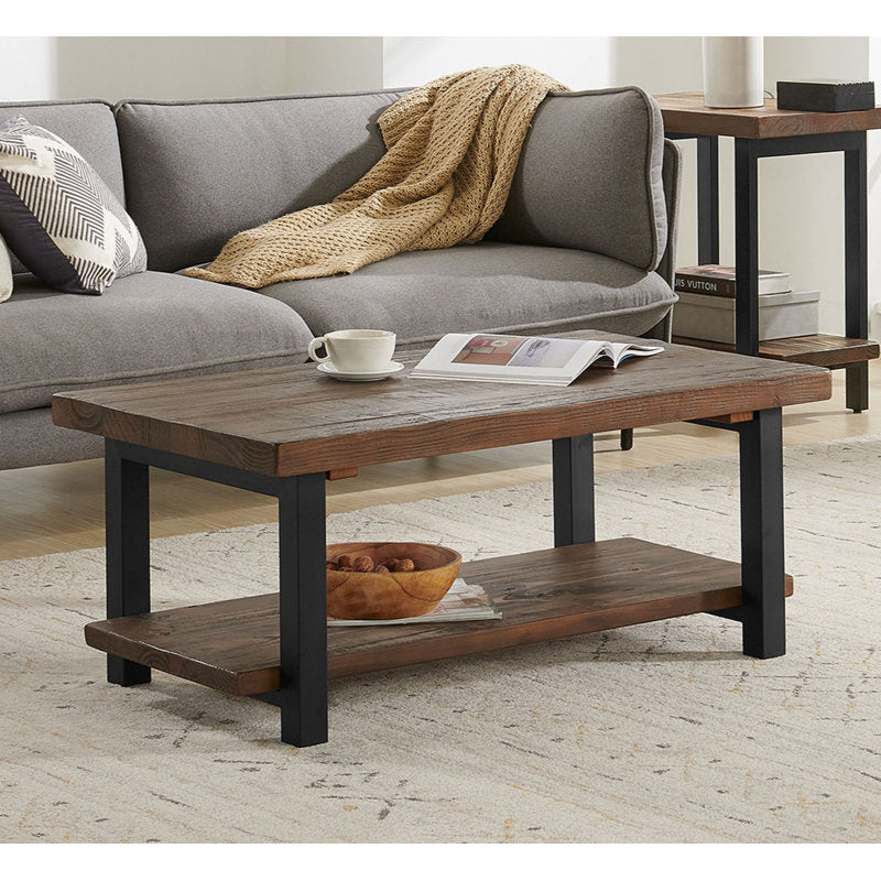 Pomona - 42" Solid Wood Coffee Table Rustic Pine Living Room Center
