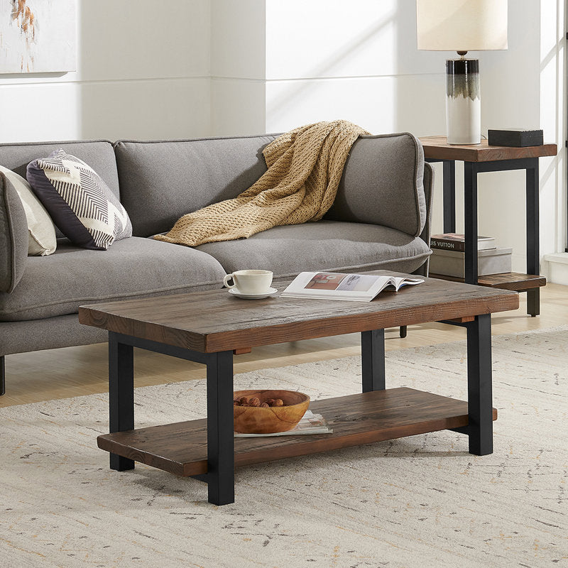 Pomona - 42" Solid Wood Coffee Table Rustic Pine Living Room Center