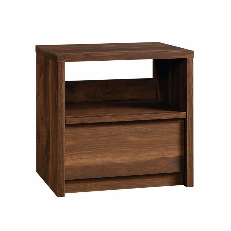 Posner - Modern Walnut Nightstand with Drawer & Open Shelf
