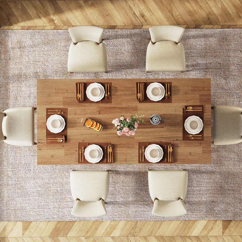Rahn 63" Dining Table - Farmhouse Walnut Wood 6-Person Kitchen Table