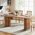 Rahn 63" Dining Table - Farmhouse Walnut Wood 6-Person Kitchen Table
