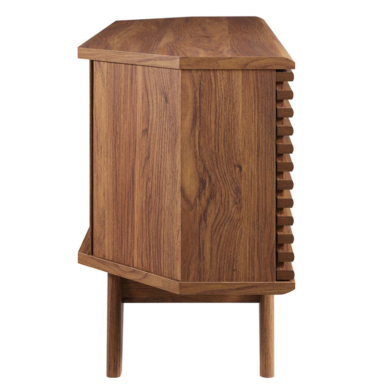 Render 46" Corner TV Stand - Mid-Century Walnut for TVs up to 50"