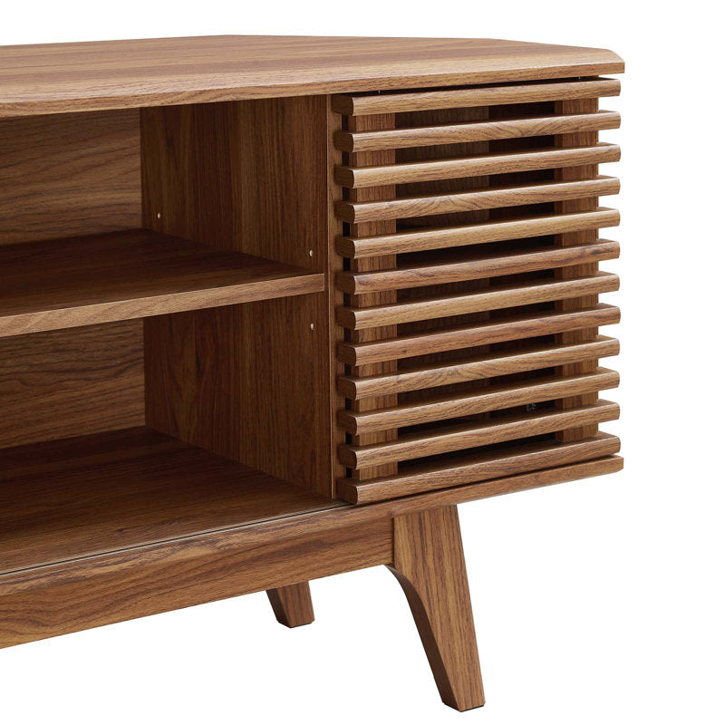 Render 46" Corner TV Stand - Mid-Century Walnut for TVs up to 50"
