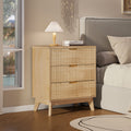 Rhythm - 3-Drawer Wood Nightstand Fluted Modern Bedside Table