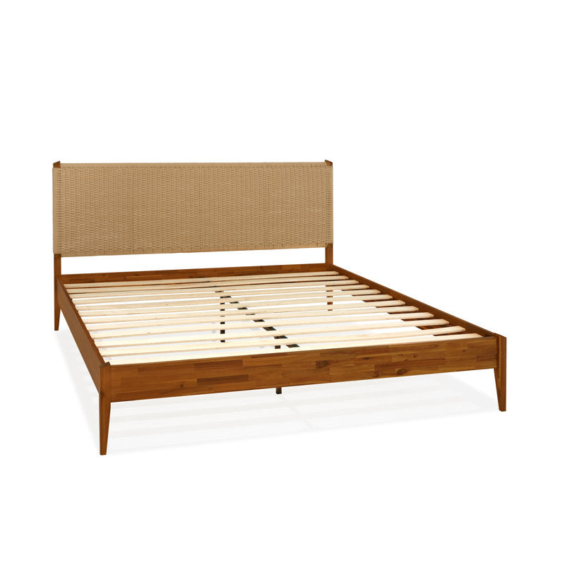 Selina - Solid Wood Platform Bed Bohemian Mid-Century Acacia Frame