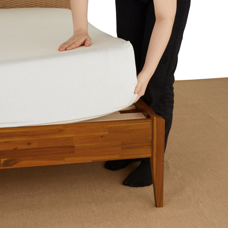 Selina - Solid Wood Platform Bed Bohemian Mid-Century Acacia Frame