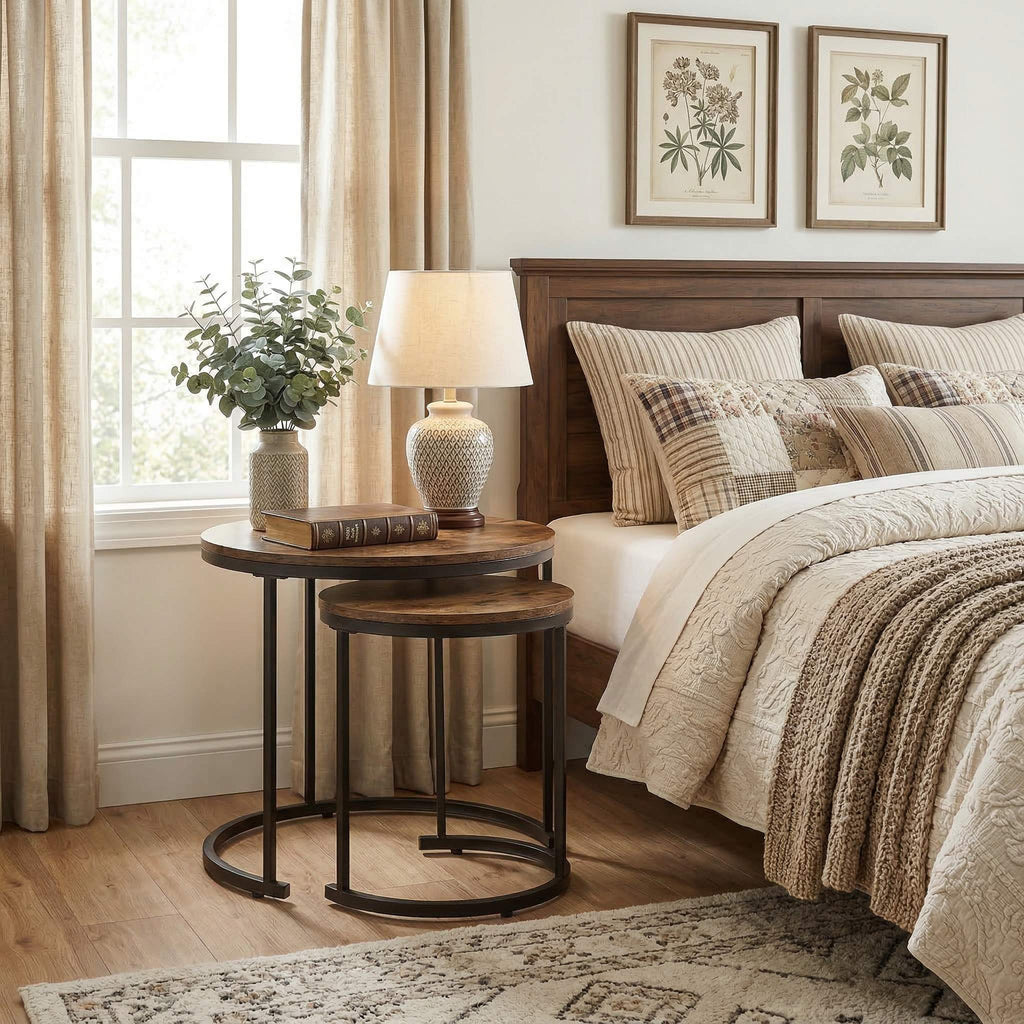 Luna - Nesting Coffee Tables Modern MDF & Steel Living Room Set