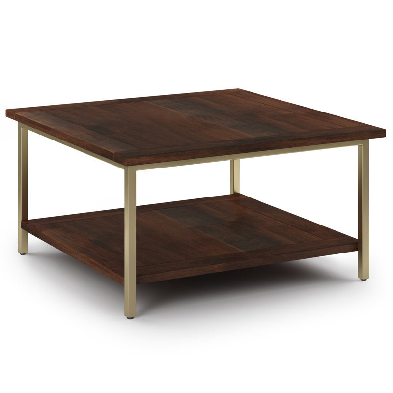 Skyler - Square Mango Wood Industrial Coffee Table for Living Room