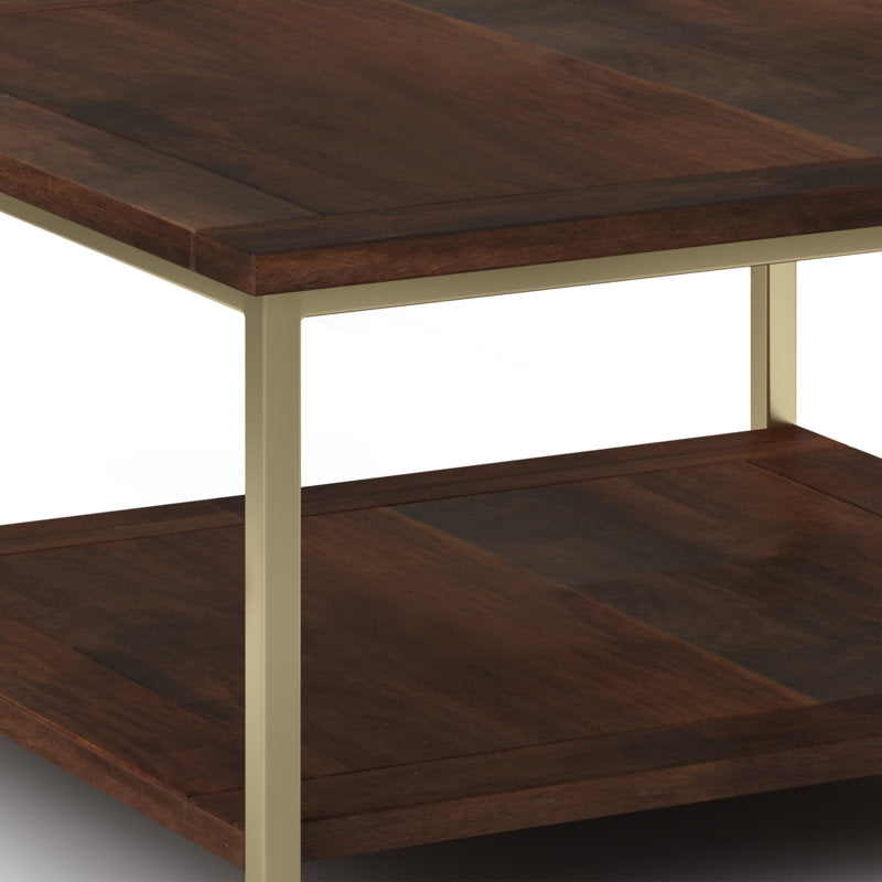 Skyler - Square Mango Wood Industrial Coffee Table for Living Room