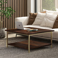 Skyler - Square Mango Wood Industrial Coffee Table for Living Room