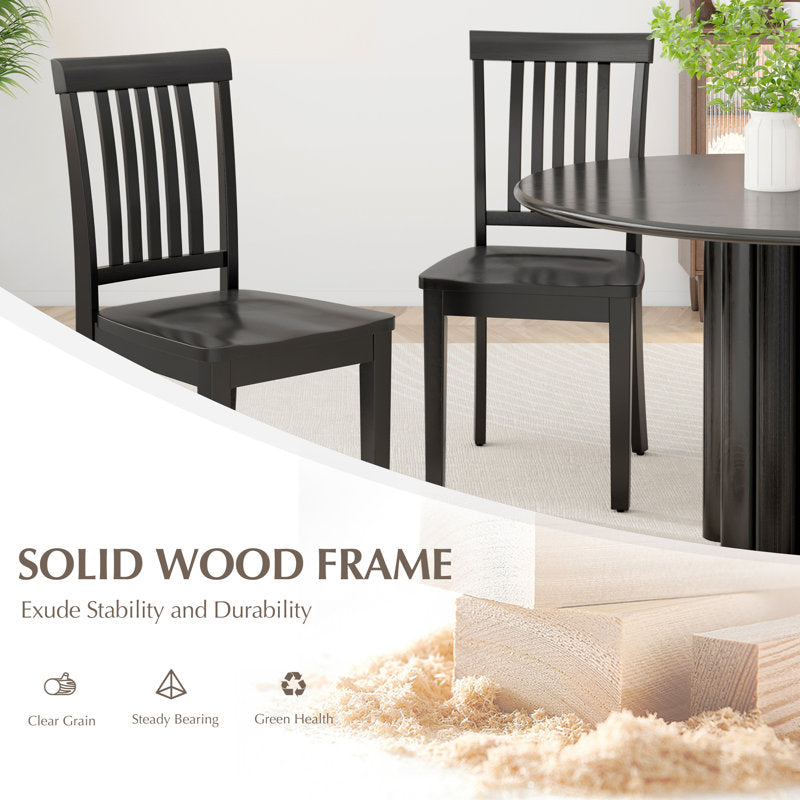 Heritage Mission - Solid Wood Dining Chair Set of 6 - Farmhouse Style