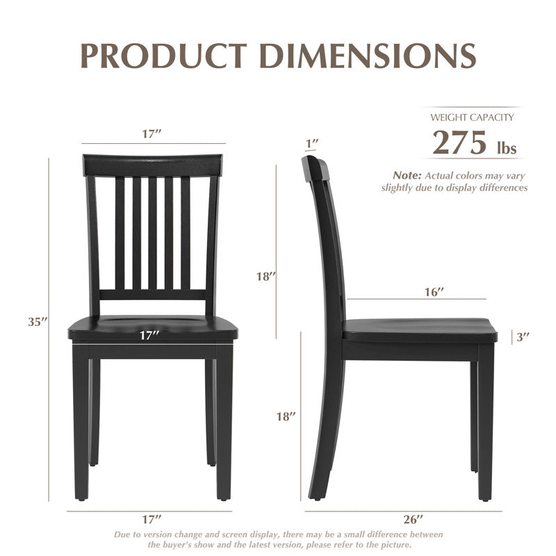Heritage Mission - Solid Wood Dining Chair Set of 6 - Farmhouse Style