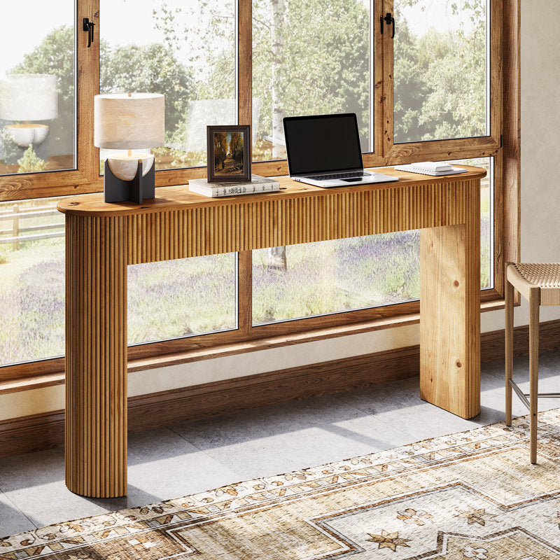 Arlo - 63" Fluted Solid Wood Console Table for Entryway & Sofa