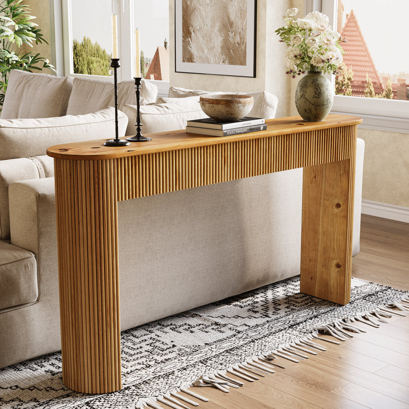 Arlo - 63" Fluted Solid Wood Console Table for Entryway & Sofa