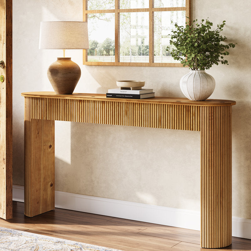 Arlo - 63" Fluted Solid Wood Console Table for Entryway & Sofa